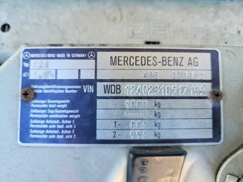 68991576 :رقم المزاد ، WDB1240231B517199 vin ، 1991 Mercedes-benz 300 D مزاد بيع