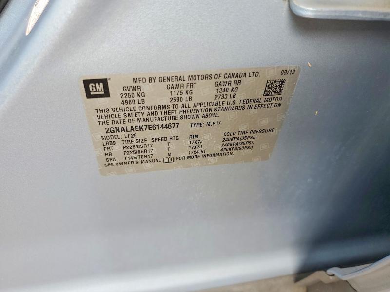 Aukcja sprzedaży 2014 Chevrolet Equinox, vin: 2GNALAEK7E6144677, numer aukcji: 71075796