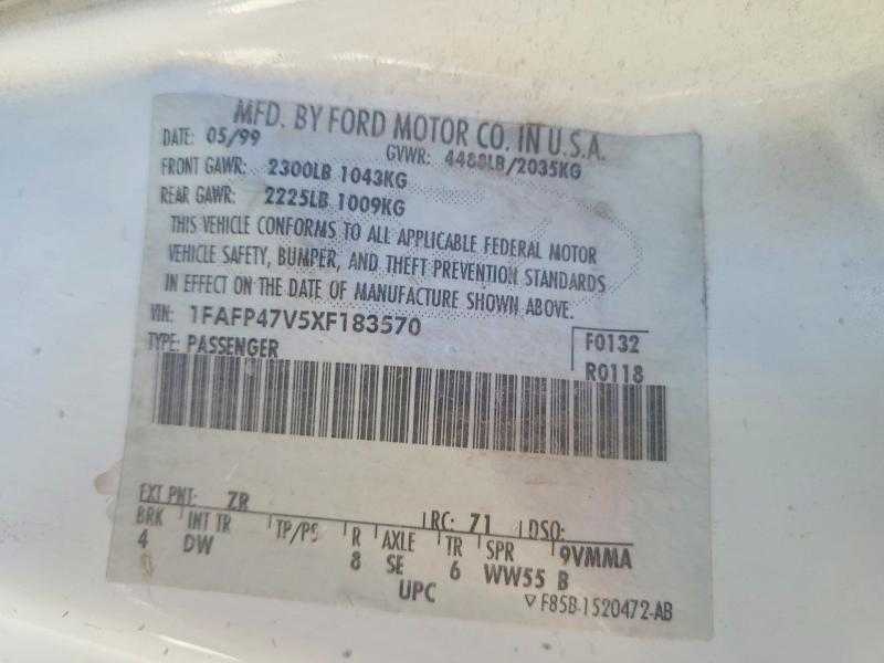 Продаж на аукціоні авто 1999 Ford Mustang, vin: 1FAFP47V5XF183570, номер лоту: 65754606