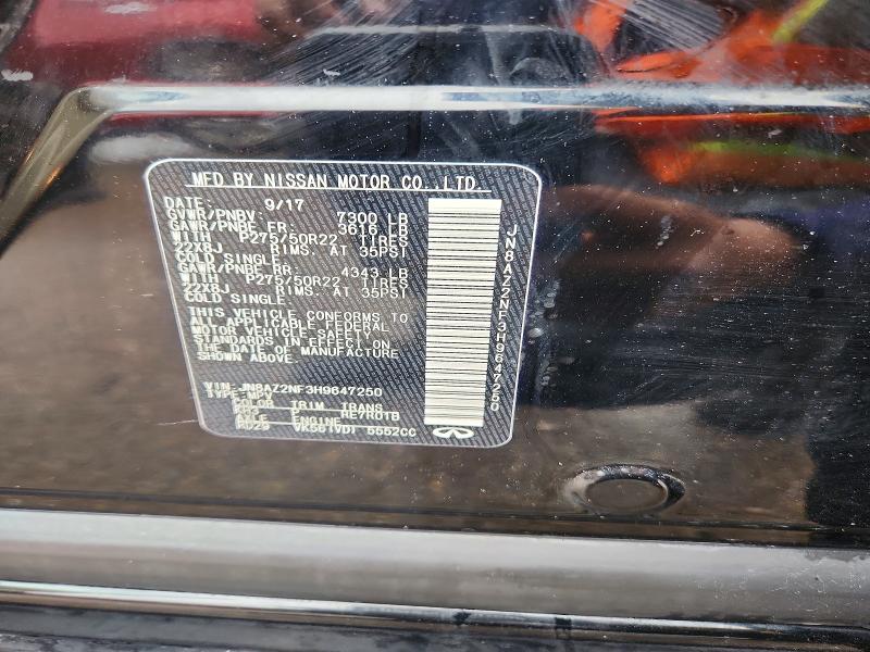 Aukcja sprzedaży 2017 Infiniti Qx80, vin: JN8AZ2NF3H9647250, numer aukcji: 66863766