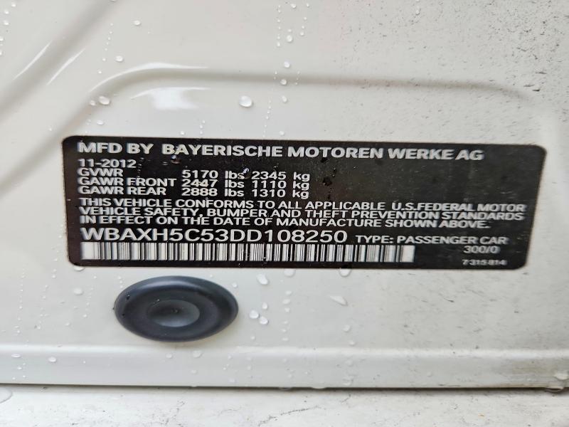 Продаж на аукціоні авто 2013 Bmw 528, vin: WBAXH5C53DD108250, номер лоту: 69169516