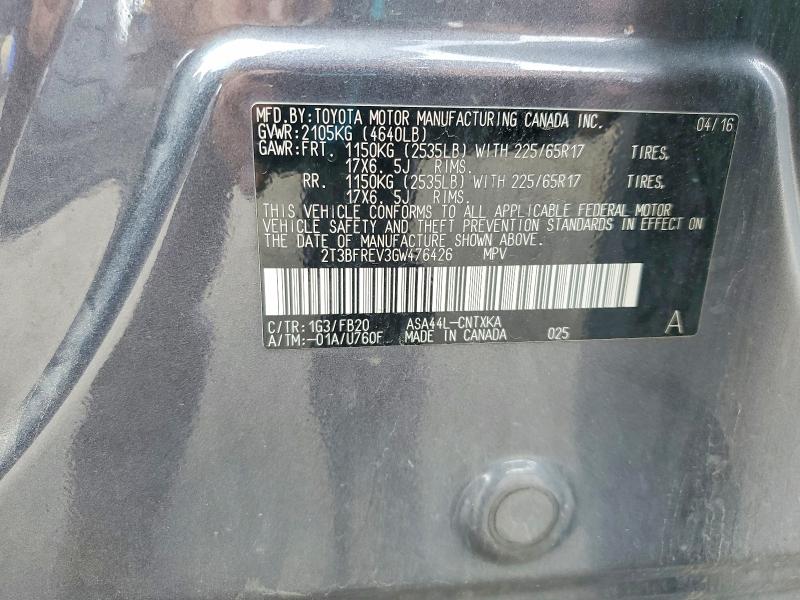 Aukcja sprzedaży 2016 Toyota Rav4, vin: 2T3BFREV3GW476426, numer aukcji: 70081926