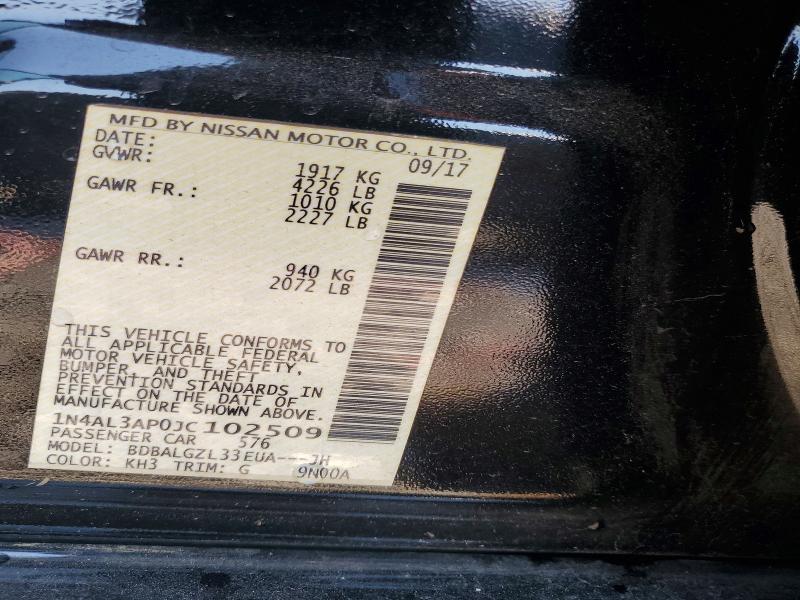 Auction sale of the 2018 Nissan Altima, vin: 1N4AL3AP0JC102509, lot number: 70076006