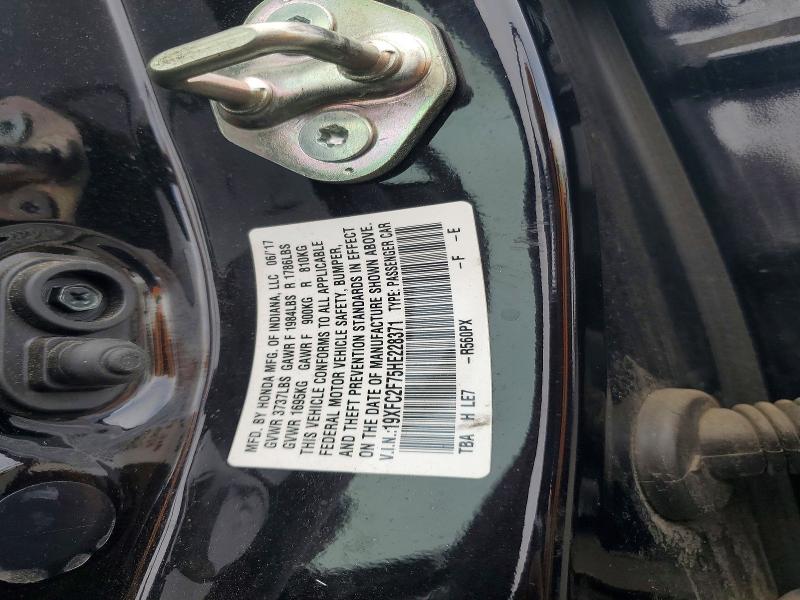 69810626 :رقم المزاد ، 19XFC2F75HE228371 vin ، 2017 Honda Civic مزاد بيع
