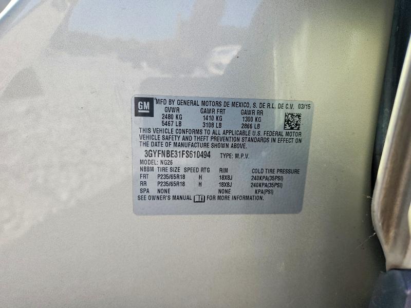 Продаж на аукціоні авто 2015 Cadillac Srx, vin: 3GYFNBE31FS610494, номер лоту: 67354686