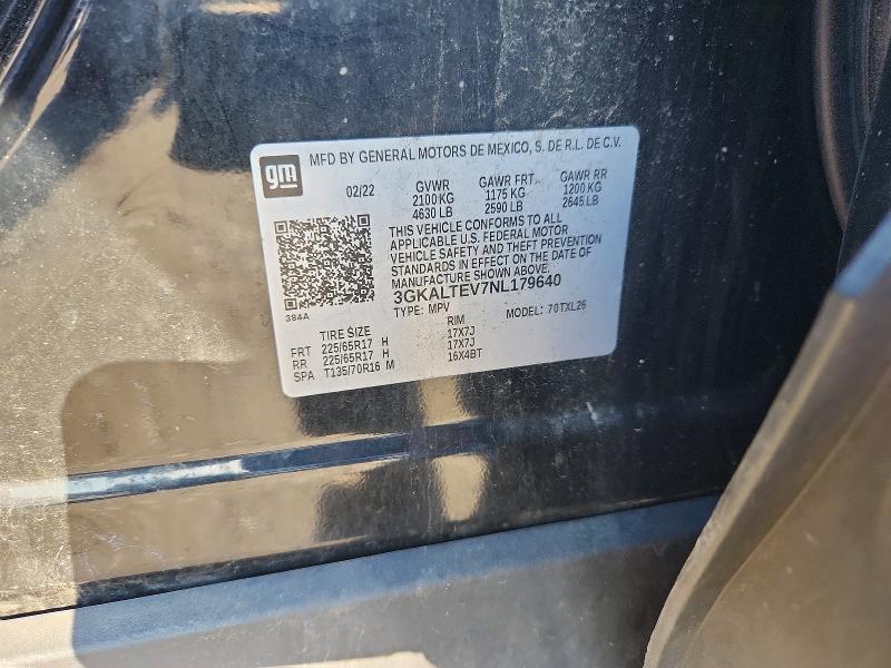 Aukcja sprzedaży 2022 Gmc Terrain, vin: 3GKALTEV7NL179640, numer aukcji: 66097326