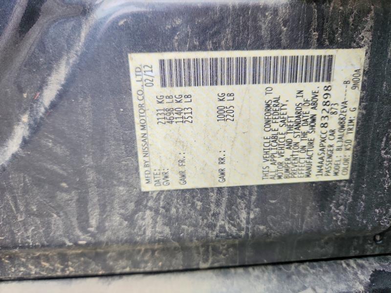 Продажа на аукционе авто 2012 Nissan Maxima, vin: 1N4AA5APXCC832898, номер лота: 70939596