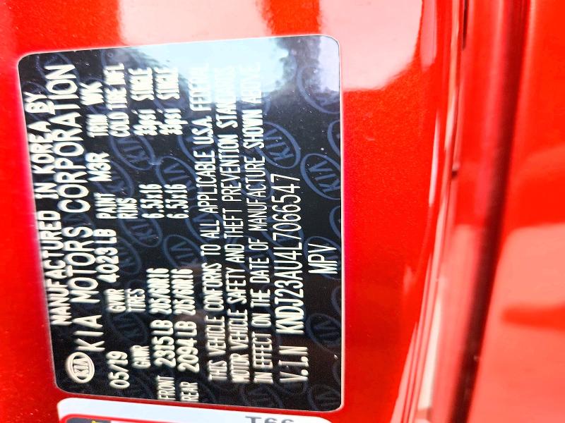70800146 :رقم المزاد ، KNDJ23AU4L7066547 vin ، 2020 Kia Soul مزاد بيع