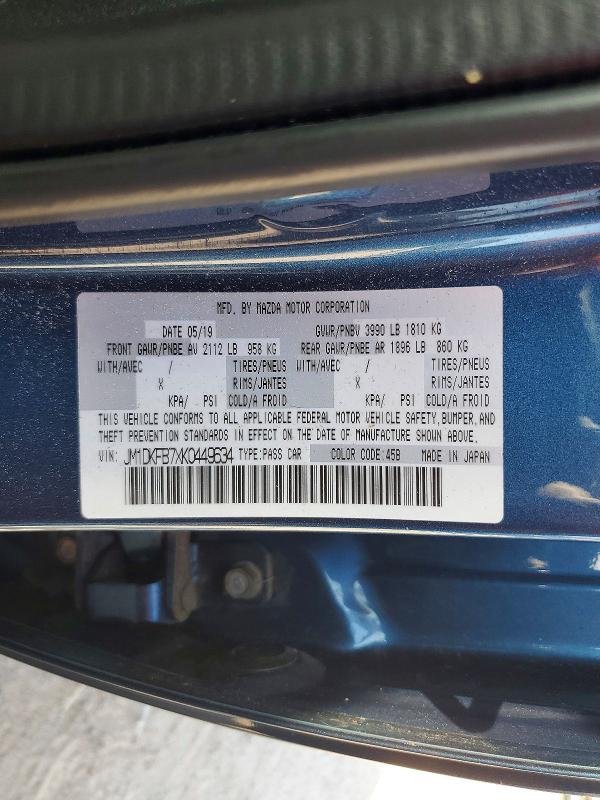 67446686 :رقم المزاد ، JM1DKFB7XK0449634 vin ، 2019 Mazda Cx-3 مزاد بيع