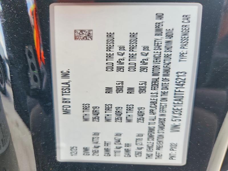 Продажа на аукционе авто 2026 Tesla Model 3, vin: 5YJ3E1EA0TF145213, номер лота: 67892796