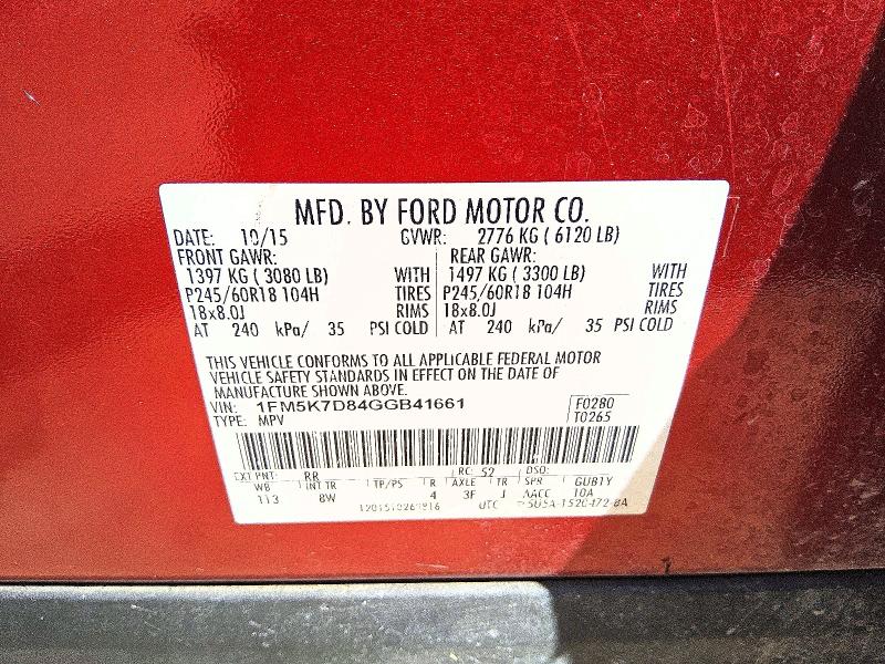 2016 Ford Explorer მანქანა იყიდება აუქციონზე, vin: 1FM5K7D84GGB41661, აუქციონის ნომერი: 68382736