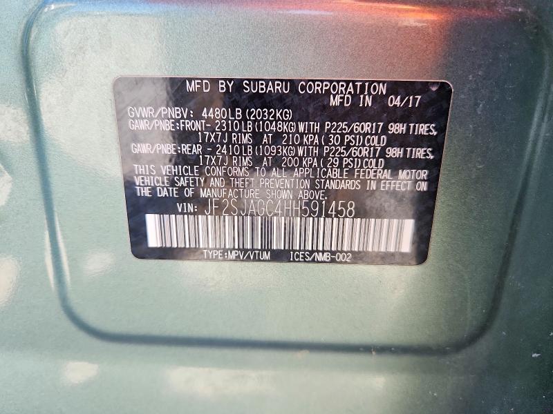 Продажа на аукционе авто 2017 Subaru Forester, vin: JF2SJAGC4HH591458, номер лота: 68214996
