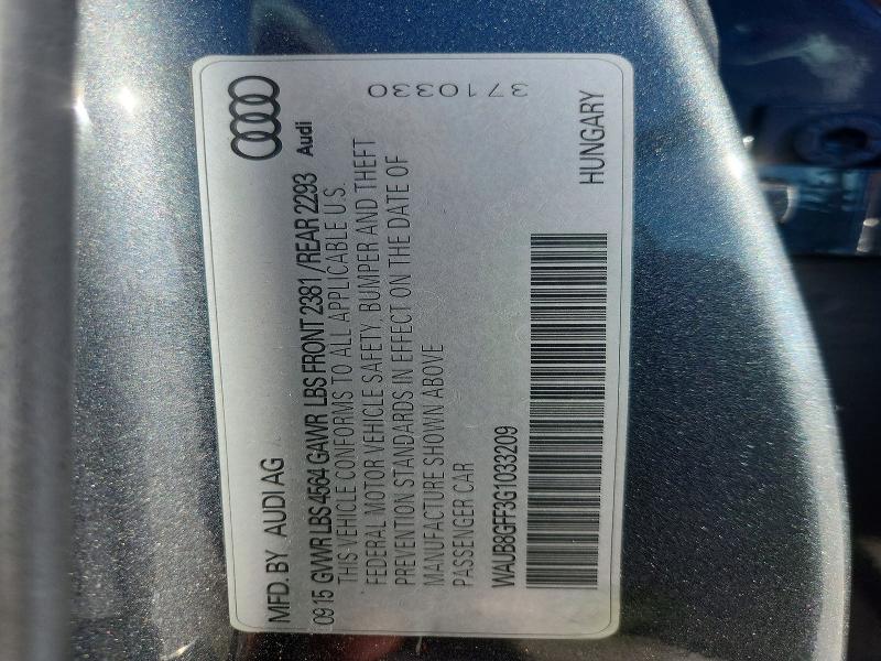 Aukcja sprzedaży 2016 Audi A3, vin: WAUB8GFF3G1033209, numer aukcji: 68424956