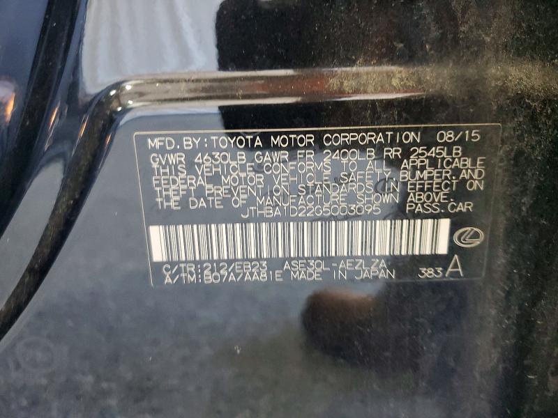 Продаж на аукціоні авто 2016 Lexus Is, vin: JTHBA1D22G5003095, номер лоту: 67684256