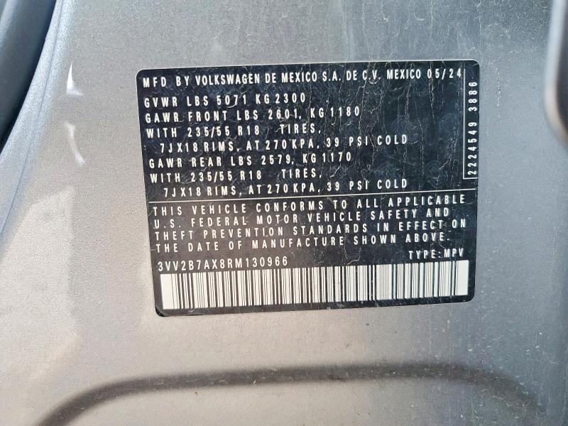 Продажа на аукционе авто 2024 Volkswagen Tiguan, vin: 3VV2B7AX8RM130966, номер лота: 70857256