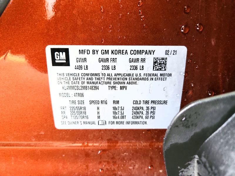 69817726 :رقم المزاد ، KL4MMCSL2MB148394 vin ، 2021 Buick Encore Gx مزاد بيع