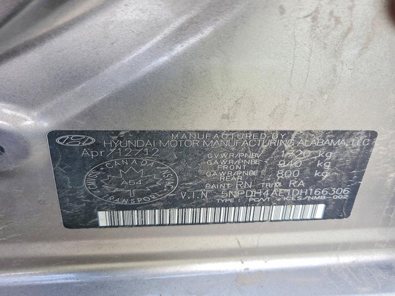 Продажа на аукционе авто 2013 Hyundai Elantra, vin: 5NPDH4AE1DH166306, номер лота: 67513626