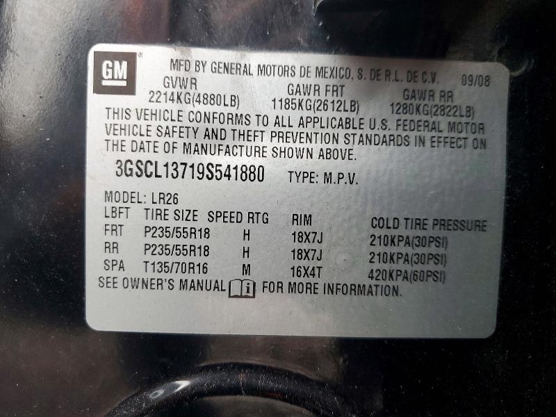 Aukcja sprzedaży 2009 Saturn Vue, vin: 3GSCL13719S541880, numer aukcji: 68914376