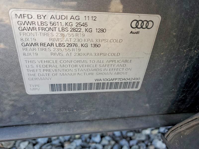 2013 Audi Q5 მანქანა იყიდება აუქციონზე, vin: WA1DGAFP7DA042490, აუქციონის ნომერი: 70485896