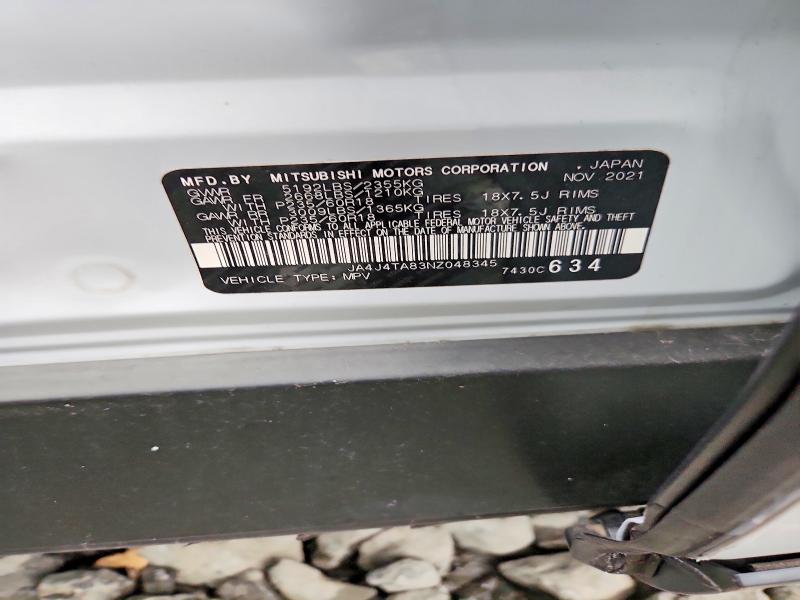 Продажа на аукционе авто 2022 Mitsubishi Outlander, vin: JA4J4TA83NZ048345, номер лота: 69970456