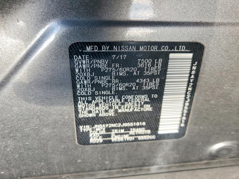Aukcja sprzedaży 2018 Nissan Armada, vin: JN8AY2NC2J9551818, numer aukcji: 70435196