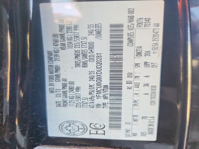 Продаж на аукціоні авто 2013 Ford Escape, vin: 1FMCU0G9XDUD20281, номер лоту: 70079926