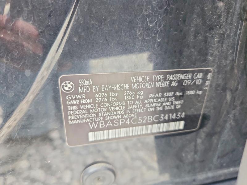 2011 Bmw 550 მანქანა იყიდება აუქციონზე, vin: WBASP4C52BC341434, აუქციონის ნომერი: 69153076