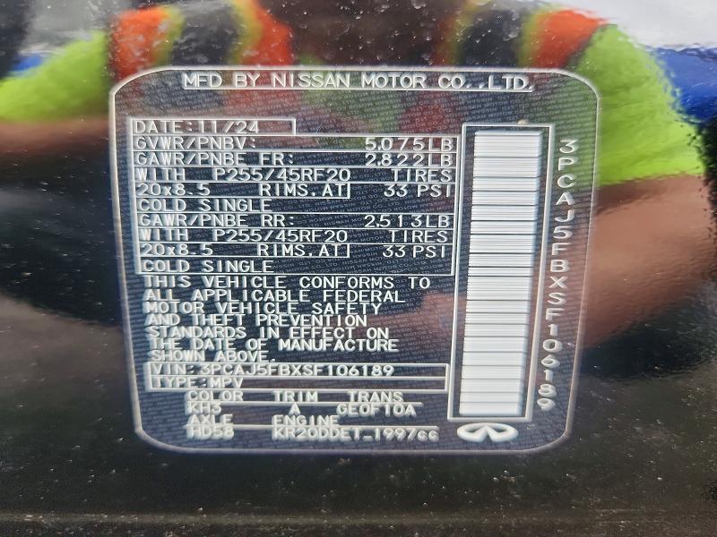 Aukcja sprzedaży 2025 Infiniti Qx50, vin: 3PCAJ5FBXSF106189, numer aukcji: 70504946