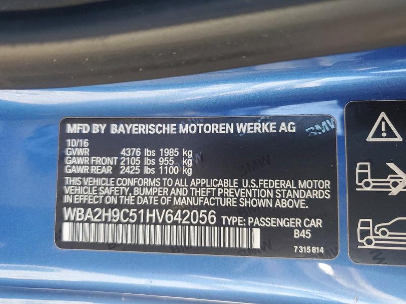 Aukcja sprzedaży 2017 Bmw 230xi, vin: WBA2H9C51HV642056, numer aukcji: 68892026