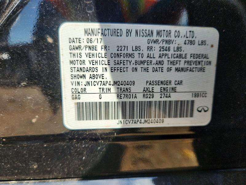 2018 Infiniti Q50 მანქანა იყიდება აუქციონზე, vin: JN1CV7AP4JM240409, აუქციონის ნომერი: 68167326
