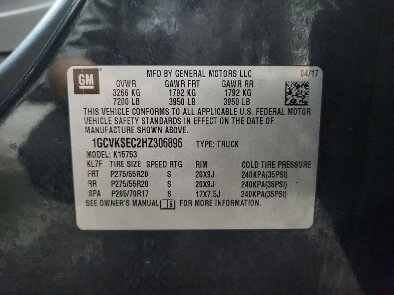 Aukcja sprzedaży 2017 Chevrolet Silverado, vin: 1GCVKSEC2HZ306896, numer aukcji: 67790206