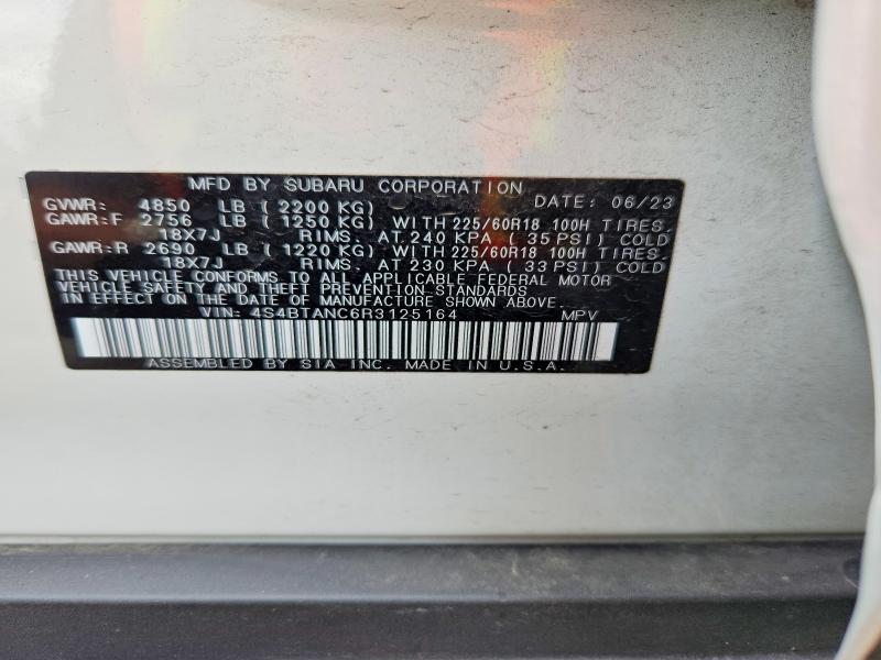 68369816 :رقم المزاد ، 4S4BTANC6R3125164 vin ، 2024 Subaru Outback مزاد بيع