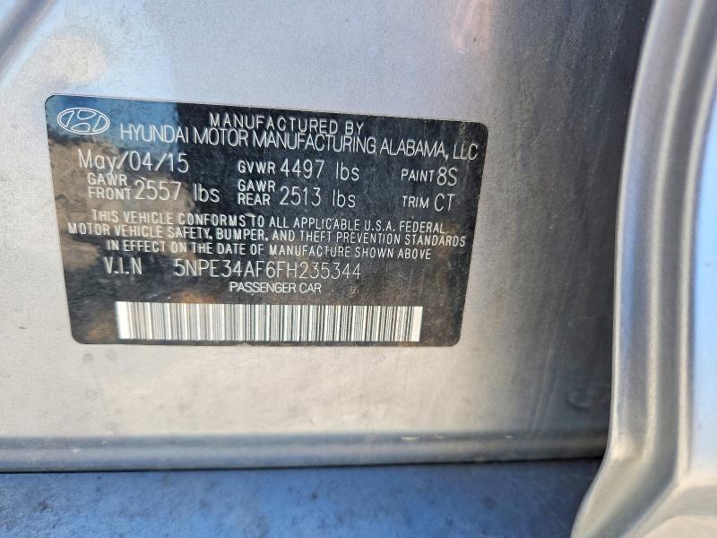 2015 Hyundai Sonata მანქანა იყიდება აუქციონზე, vin: 5NPE34AF6FH235344, აუქციონის ნომერი: 70566586