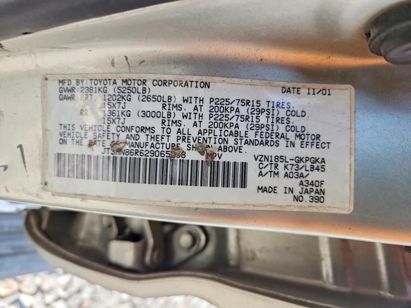 2002 Toyota 4runner მანქანა იყიდება აუქციონზე, vin: JT3HN86R629065088, აუქციონის ნომერი: 68922986