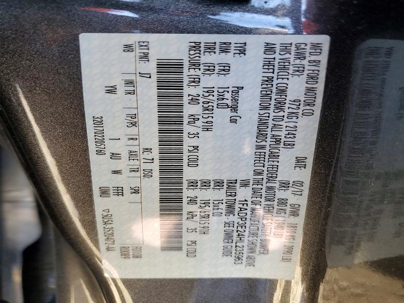 Aukcja sprzedaży 2017 Ford Focus, vin: 1FADP3E24HL235963, numer aukcji: 70472816