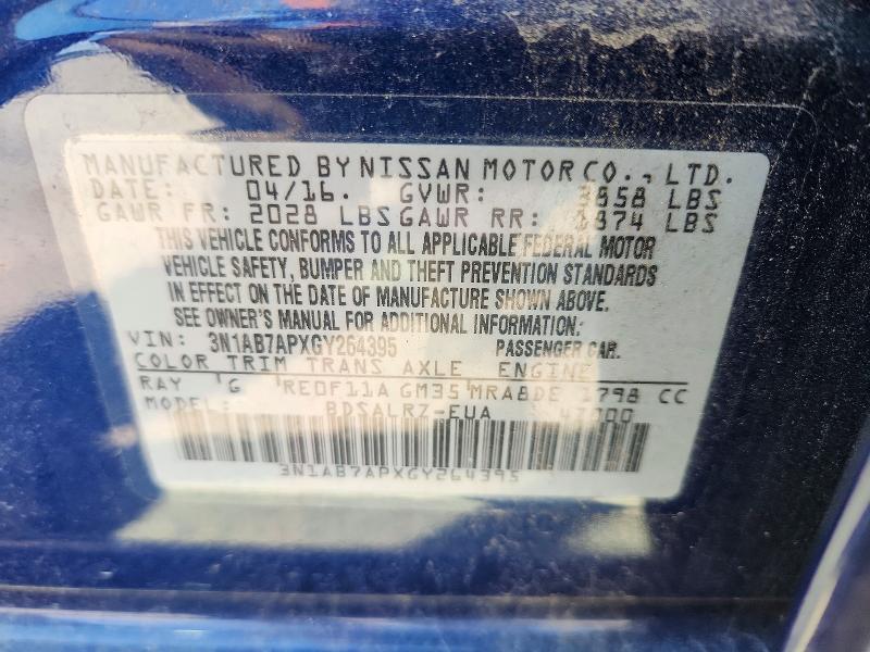 Продажа на аукционе авто 2016 Nissan Sentra, vin: 3N1AB7APXGY264395, номер лота: 68150366