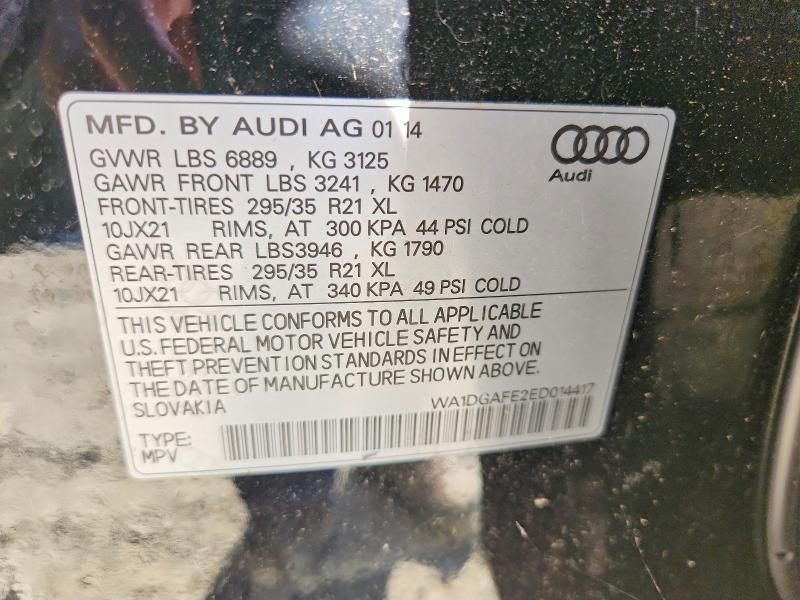 Aukcja sprzedaży 2014 Audi Q7, vin: WA1DGAFE2ED014417, numer aukcji: 68715366