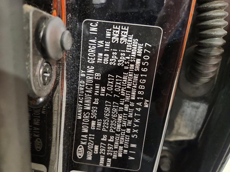 69845146 :رقم المزاد ، 5XYKT4A18BG165077 vin ، 2011 Kia Sorento مزاد بيع