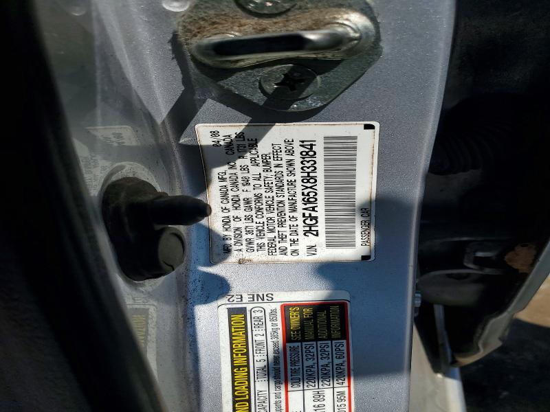 69525676 :رقم المزاد ، 2HGFA165X8H331841 vin ، 2008 Honda Civic مزاد بيع