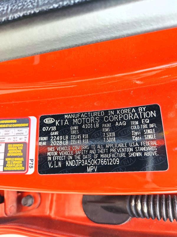 Продаж на аукціоні авто 2019 Kia Soul, vin: KNDJP3A50K7661209, номер лоту: 69346986