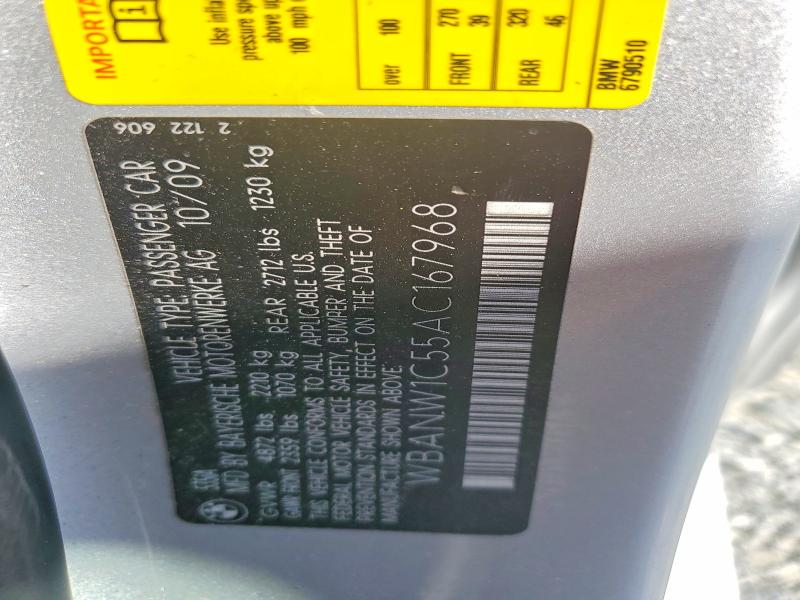 Aukcja sprzedaży 2010 Bmw 535, vin: WBANW1C55AC167968, numer aukcji: 68059946