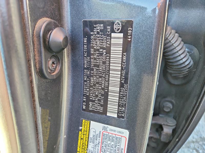 70315476 :رقم المزاد ، 4T1BE46K27U098943 vin ، 2007 Toyota Camry مزاد بيع