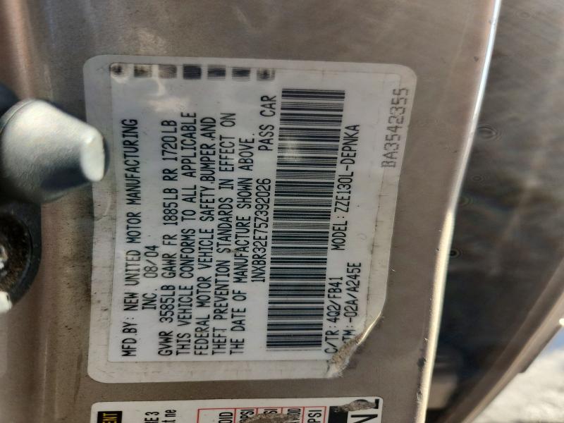 2005 Toyota Corolla მანქანა იყიდება აუქციონზე, vin: 1NXBR32E75Z392026, აუქციონის ნომერი: 71399056
