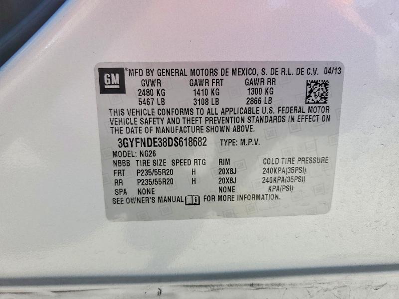 2013 Cadillac Srx მანქანა იყიდება აუქციონზე, vin: 3GYFNDE38DS618682, აუქციონის ნომერი: 67516716