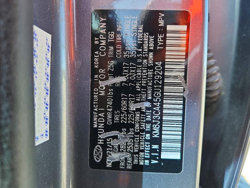 Auction sale of the 2016 Hyundai Tucson, vin: KM8J3CA45GU129204        , lot number: 69083706