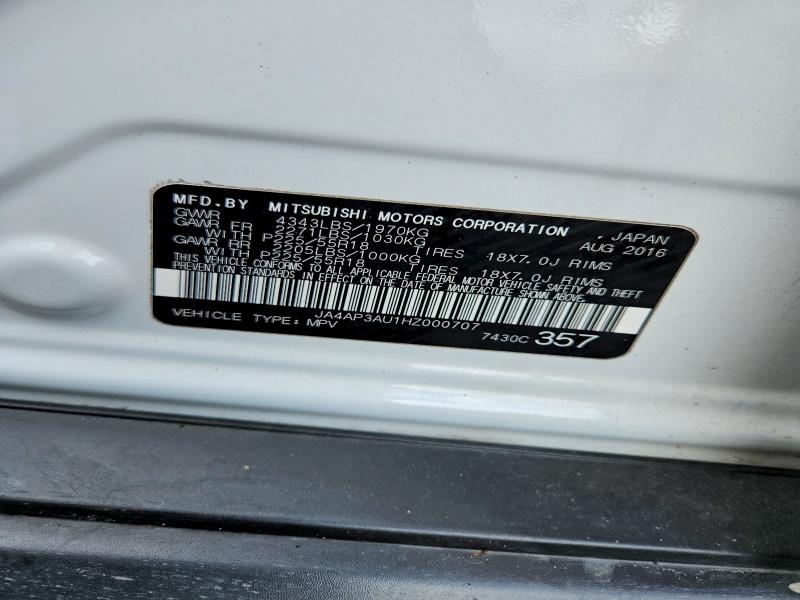 67272596 :رقم المزاد ، JA4AP3AU1HZ000707 vin ، 2017 Mitsubishi Outlander Sport مزاد بيع