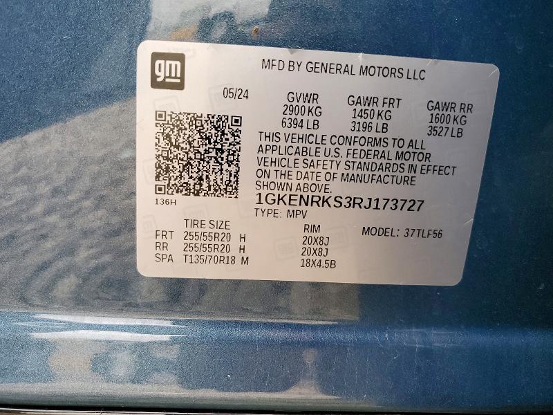 67290306 :رقم المزاد ، 1GKENRKS3RJ173727 vin ، 2024 Gmc Acadia مزاد بيع