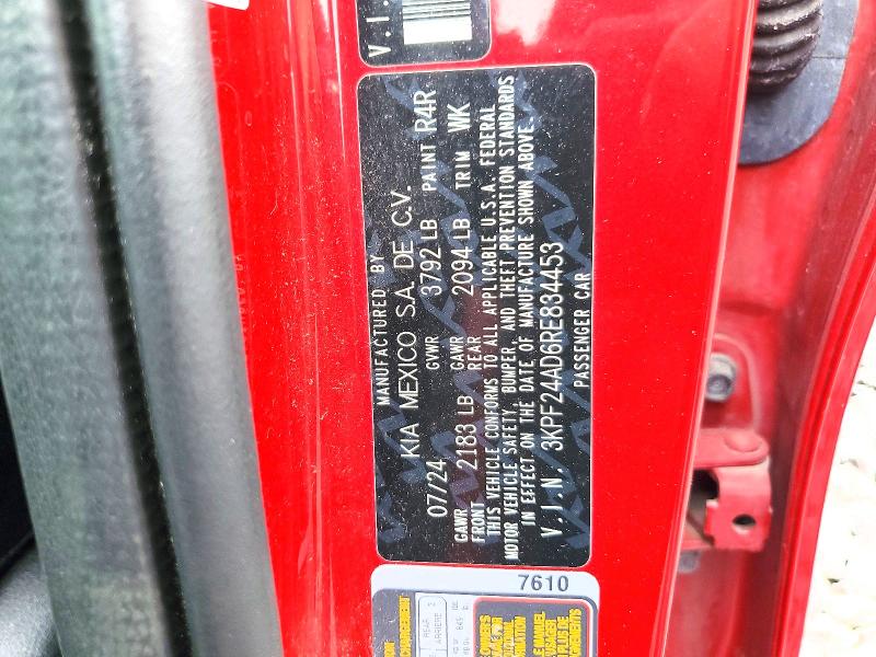 Aukcja sprzedaży 2024 Kia Forte, vin: 3KPF24AD6RE834453, numer aukcji: 70145346