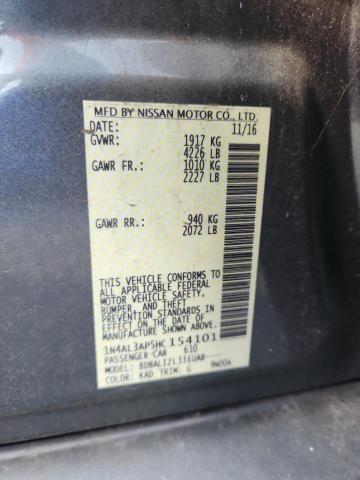 2017 Nissan Altima მანქანა იყიდება აუქციონზე, vin: 1N4AL3AP5HC154101, აუქციონის ნომერი: 69607416