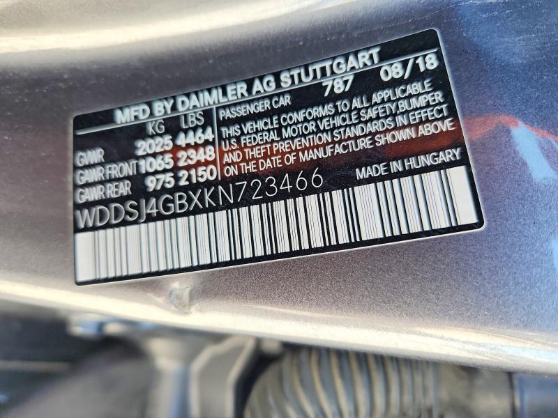 Aukcja sprzedaży 2019 Mercedes-benz Cla, vin: WDDSJ4GBXKN723466, numer aukcji: 69574616